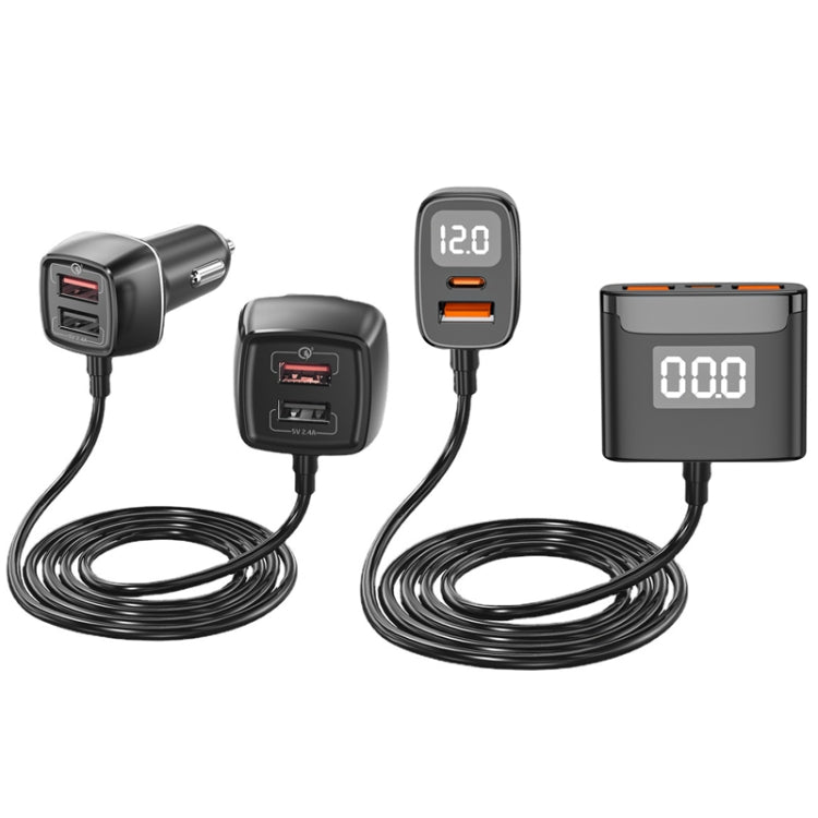 One For Four Car Charger QC3.0 Fast Charge 4USB Car Front And Rear Seat Car Charger, Style: Upgraded Edition - Car Charger by PMC TechLife | Online Shopping South Africa | PMC TechLife