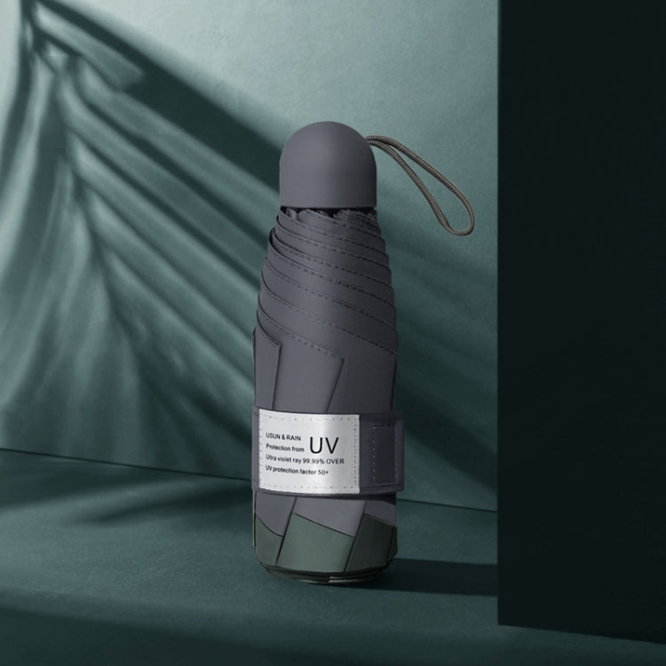 LY-0621 Five-Fold Six-bone Umbrella Simple Black Glue Sunscreen Umbrella(Ink Green) - free shipping - PMC TechLife - Order now!