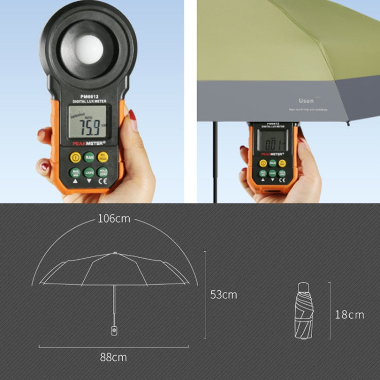 LY-0621 Five-Fold Six-bone Umbrella Simple Black Glue Sunscreen Umbrella(Ink Green) - free shipping - PMC TechLife - Order now!