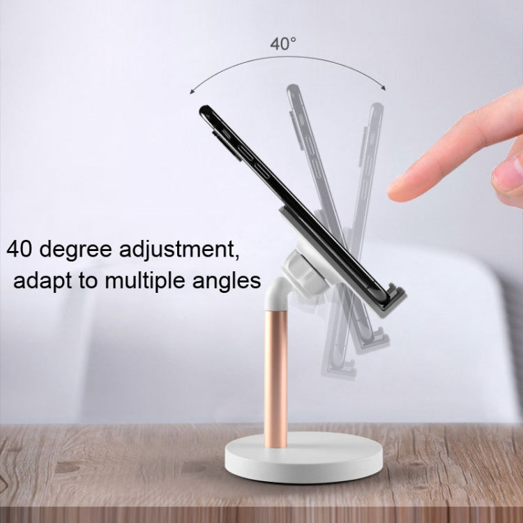 MT-100 Round Bottom Column Multi-Angle Adjustable Mobile Phone Tablet Holder(Silver) - Desktop Holder by PMC TechLife | Online Shopping South Africa | PMC TechLife
