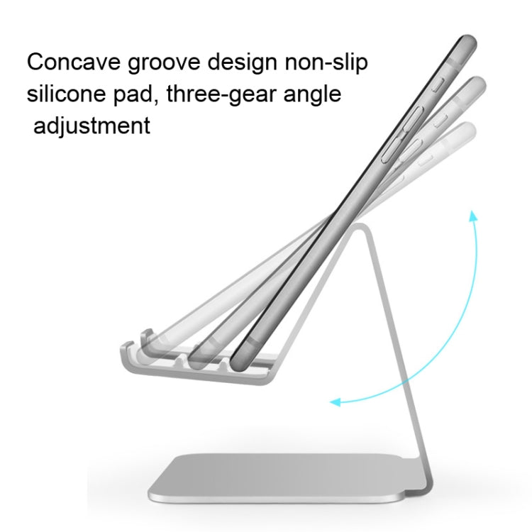 3-gear Adjustable Lazy Metal Mobile Phone Tablet Bracket(Silver) - Desktop Holder by PMC TechLife | Online Shopping South Africa | PMC TechLife
