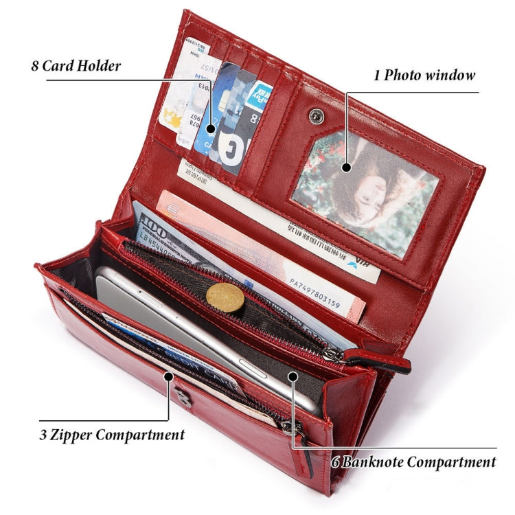 BP806 RFID Anti-Theft Brush Lady Wallet Multi-Card Clutch Bag(Black) - Antimagnetic RFID Package by PMC TechLife | Online Shopping South Africa | PMC TechLife | Buy Now Pay Later Mobicred
