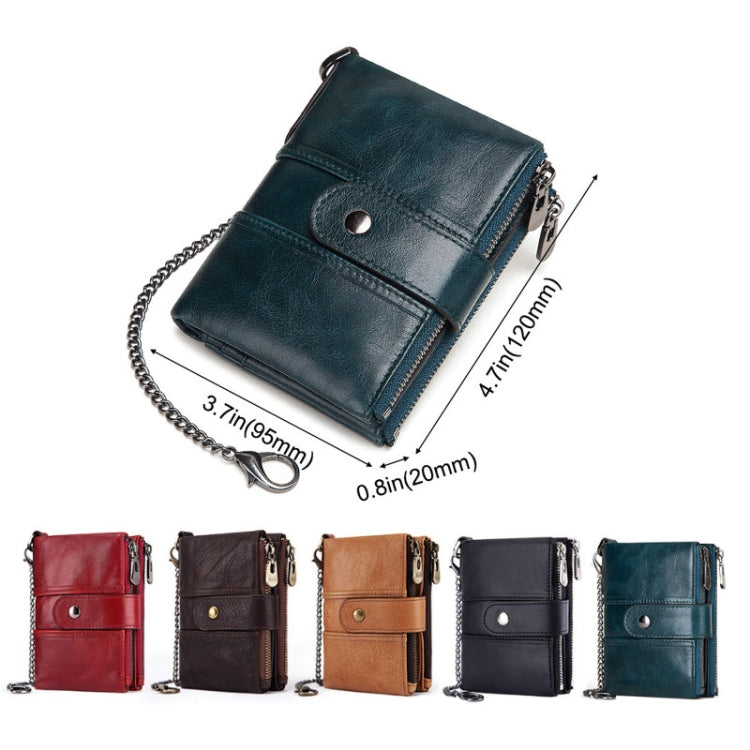 BP804 RFID Anti-Theft Wallet Multi-Function Buckle Zipper Retro Leisure Coin Purse(Blue) - Antimagnetic RFID Package by PMC TechLife | Online Shopping South Africa | PMC TechLife | Buy Now Pay Later Mobicred