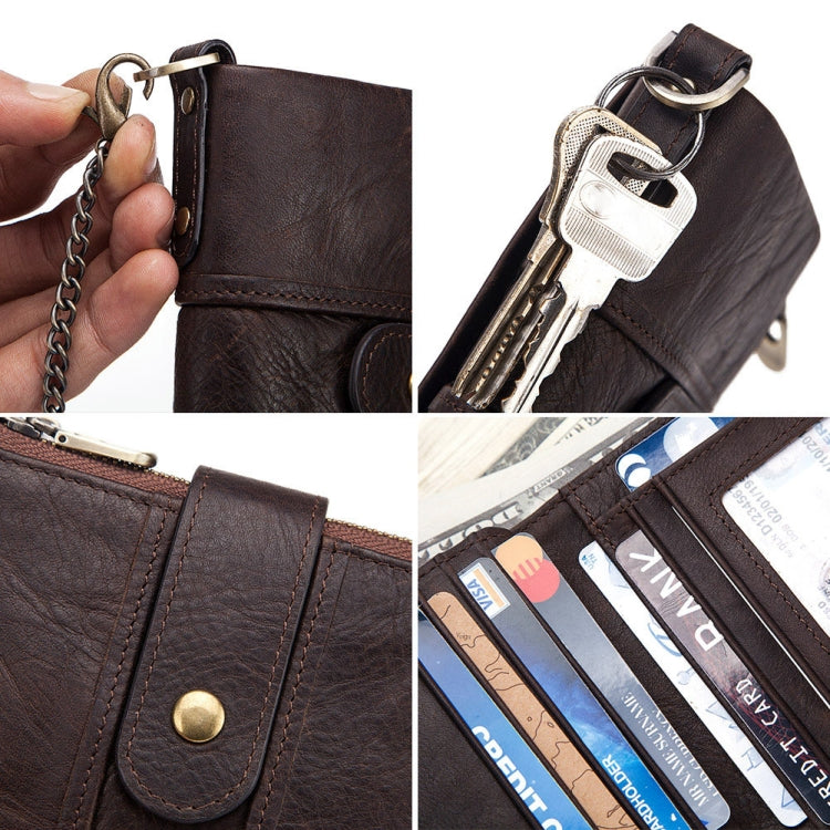 BP804 RFID Anti-Theft Wallet Multi-Function Buckle Zipper Retro Leisure Coin Purse(Red) - Antimagnetic RFID Package by PMC TechLife | Online Shopping South Africa | PMC TechLife | Buy Now Pay Later Mobicred