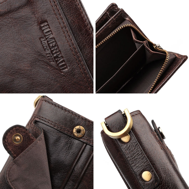 HUMERPAUL BP950 RFID Anti-Magnetic Men Wallet Large Capacity Multi-Card Solt Pocket(Khaki) - free shipping - PMC TechLife - Order now!