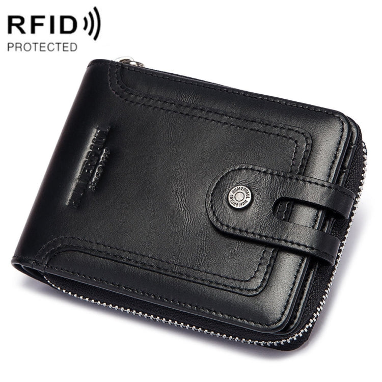 HUMERPAUL BP948-s RFID Anti-Theft Brush Men Leather Wallet Short Coin Purse(Black) - free shipping - PMC TechLife - Order now!