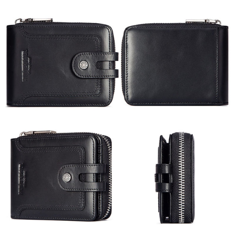 HUMERPAUL BP948-s RFID Anti-Theft Brush Men Leather Wallet Short Coin Purse(Black) - free shipping - PMC TechLife - Order now!