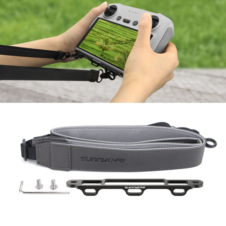 Sunnylife MM3-GS389 For Mini 3 Pro DJI RC with Screen Remote Control Leather Lanyard(Black Gray) - Others by Sunnylife | Online Shopping South Africa | PMC TechLife | Buy Now Pay Later Mobicred