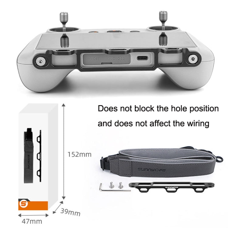 Sunnylife MM3-GS389 For Mini 3 Pro DJI RC with Screen Remote Control Leather Lanyard(Black Gray) - Others by Sunnylife | Online Shopping South Africa | PMC TechLife | Buy Now Pay Later Mobicred