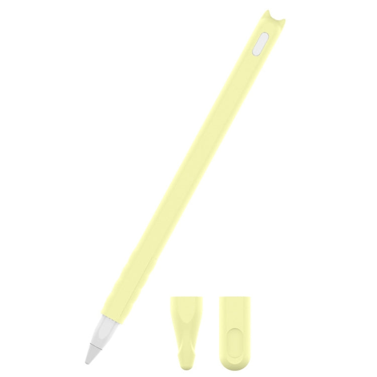 2 PCS Cartoon Touch Silicone Pen Case For Apple Pencil 2(Light Yellow) - Pencil Accessories by PMC TechLife | Online Shopping South Africa | PMC TechLife