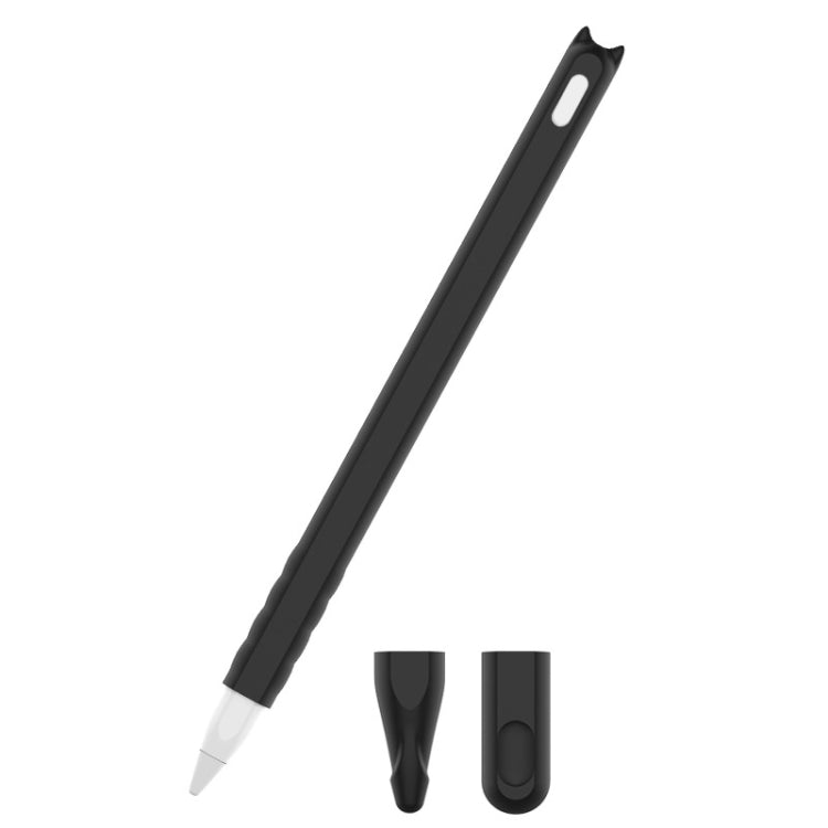 2 PCS Cartoon Touch Silicone Pen Case For Apple Pencil 2(Black) - Pencil Accessories by PMC TechLife | Online Shopping South Africa | PMC TechLife