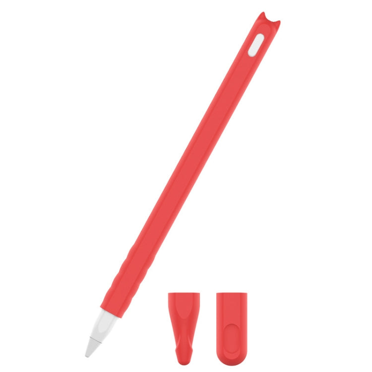 2 PCS Cartoon Touch Silicone Pen Case For Apple Pencil 2(Red) - Pencil Accessories by PMC TechLife | Online Shopping South Africa | PMC TechLife