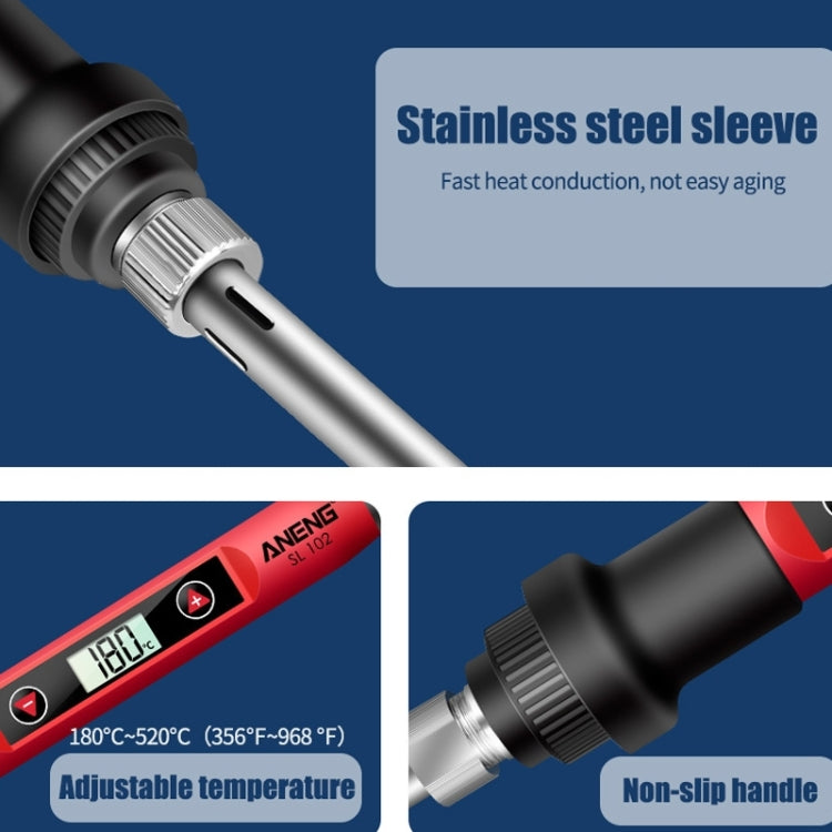 ANENG SL102 24pcs/set Digital Thermostat Household Constant Temperature Soldering Iron Set 60W Internal Heat Welding Tool Kit(EU Plug) - free shipping - PMC TechLife - Order now!
