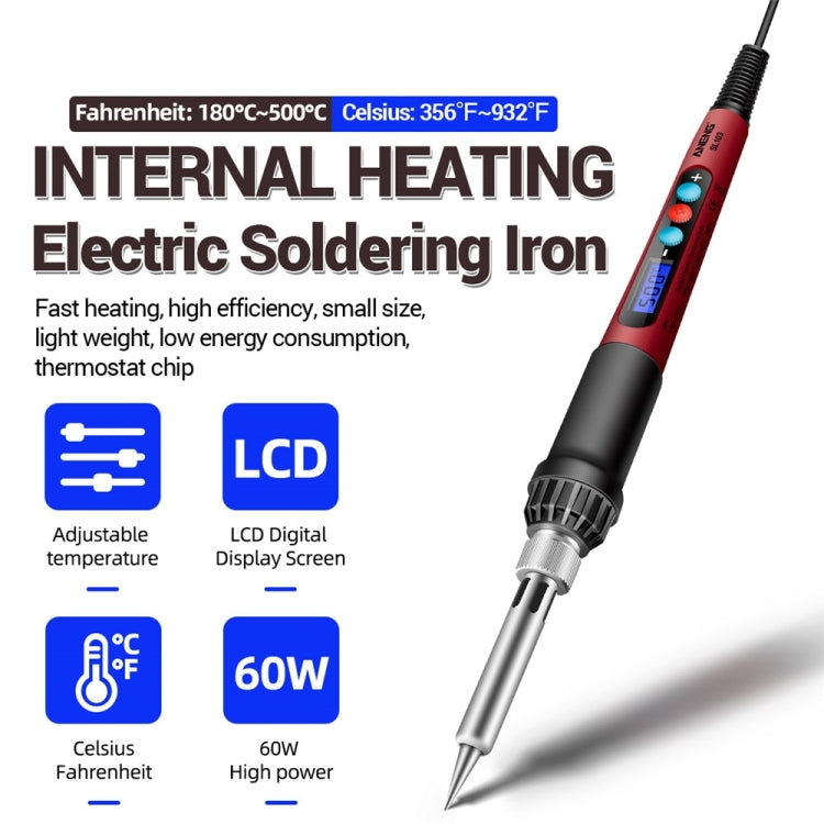 ANENG SL103 25pcs/set Intelligent Digital Display Temperature Adjustment Household Constant Temperature Soldering Iron Set 60W Internal Heat Welding Tool Kit(EU Plug) - free shipping - PMC TechLife - Order now!