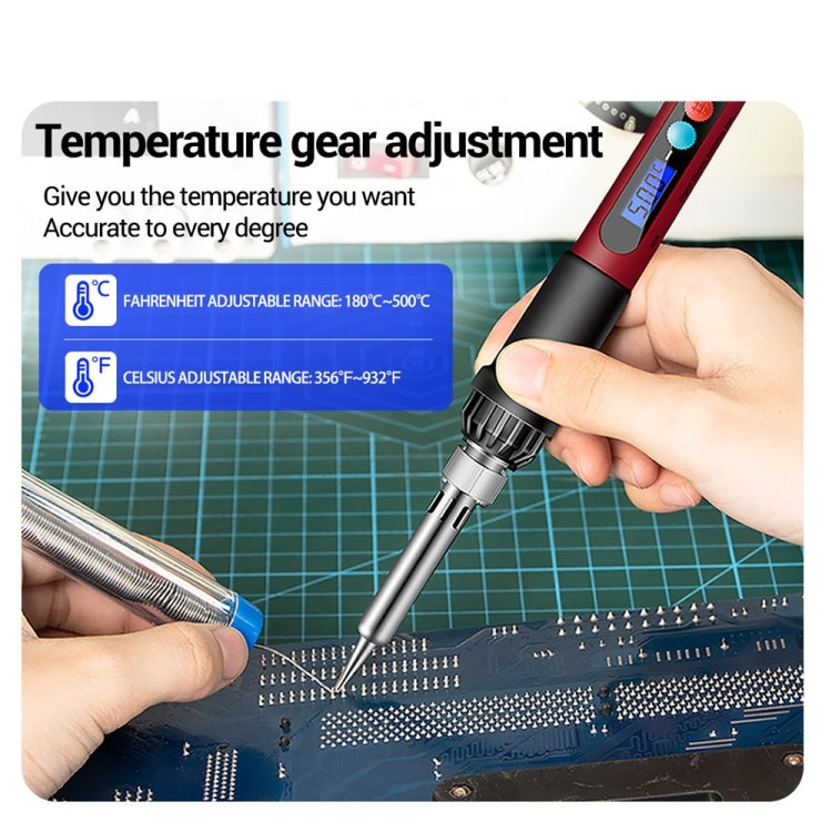 ANENG SL103 25pcs/set Intelligent Digital Display Temperature Adjustment Household Constant Temperature Soldering Iron Set 60W Internal Heat Welding Tool Kit(EU Plug) - free shipping - PMC TechLife - Order now!