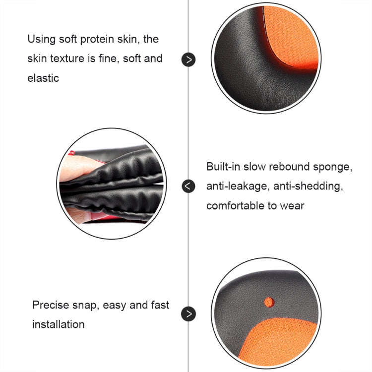 2 PCS Slow Rebound Sponge Headphone Cover Cushion For DAREU EH712/EH715(Black Orange Net) - Earmuff & Pad by PMC TechLife | Online Shopping South Africa | PMC TechLife