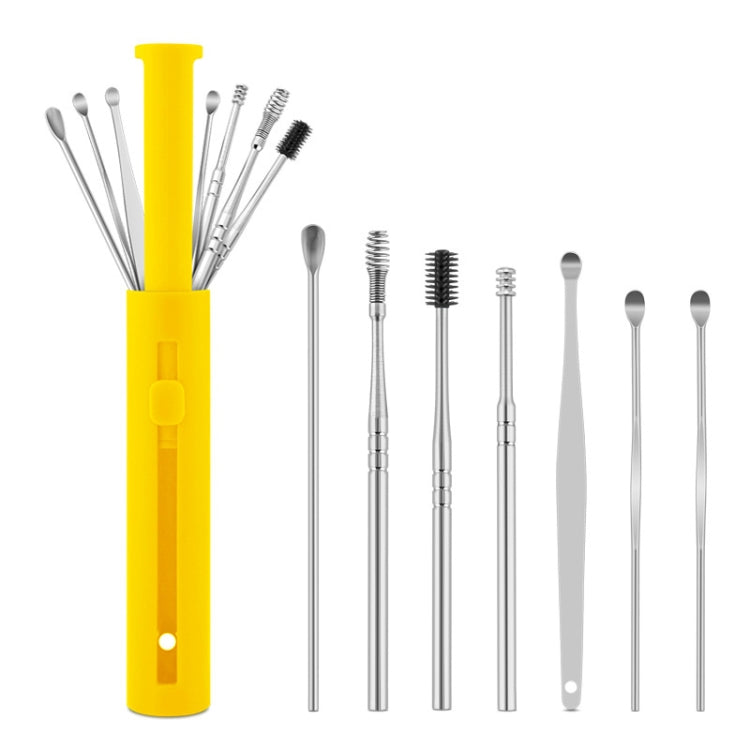 2 Packs Push-Pull Cylinder Storage Ear Scoop Set, Specification: 7 PCS/Set Yellow - Ear Care Tools by PMC TechLife | Online Shopping South Africa | PMC TechLife | Buy Now Pay Later Mobicred