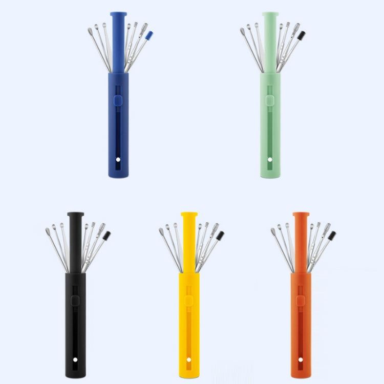 2 Packs Push-Pull Cylinder Storage Ear Scoop Set, Specification: 7 PCS/Set Yellow - Ear Care Tools by PMC TechLife | Online Shopping South Africa | PMC TechLife | Buy Now Pay Later Mobicred