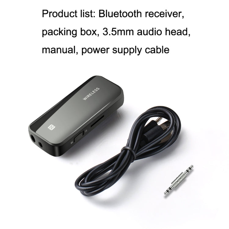 T40 2 In 1 Bluetooth 5.1 Receiver NFC Transmitter Car AUX Adapter - Bluetooth Adapters by PMC TechLife | Online Shopping South Africa | PMC TechLife | Buy Now Pay Later Mobicred