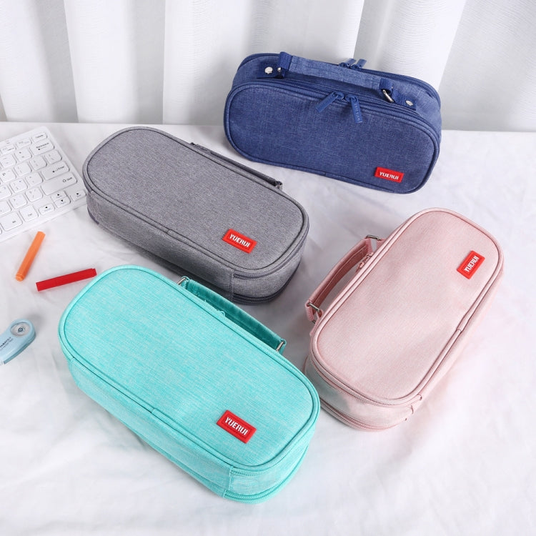 Large Capacity Multi-layer Portable Stationery Bag Canvas Pen Bag(Blue) - Pen Holder by PMC TechLife | Online Shopping South Africa | PMC TechLife