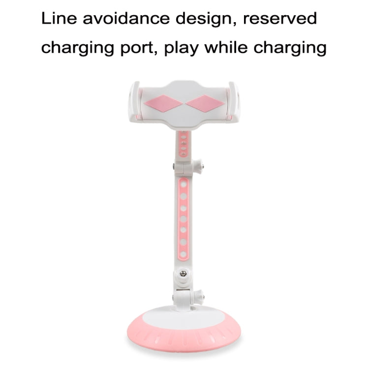 CJ-010 Rotating Desktop Tablet Bracket Foldable Online Learning Support Bracket(Pink White) - Desktop Holder by PMC TechLife | Online Shopping South Africa | PMC TechLife