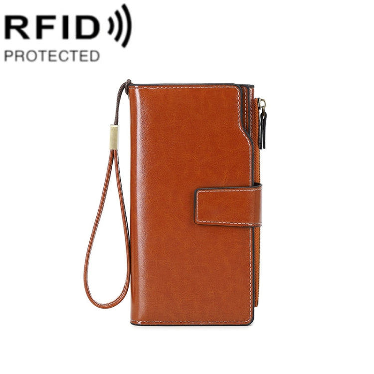 1669 RFID Anti-magnetic Anti-theft Retro Long Wallet Card Holder Document Bag(Retro Brown) - Antimagnetic RFID Package by PMC TechLife | Online Shopping South Africa | PMC TechLife | Buy Now Pay Later Mobicred