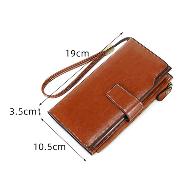 1669 RFID Anti-magnetic Anti-theft Retro Long Wallet Card Holder Document Bag(Retro Brown) - Antimagnetic RFID Package by PMC TechLife | Online Shopping South Africa | PMC TechLife | Buy Now Pay Later Mobicred