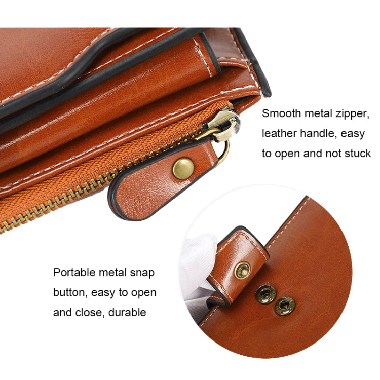 1669 RFID Anti-magnetic Anti-theft Retro Long Wallet Card Holder Document Bag(Peacock Blue) - Antimagnetic RFID Package by PMC TechLife | Online Shopping South Africa | PMC TechLife | Buy Now Pay Later Mobicred