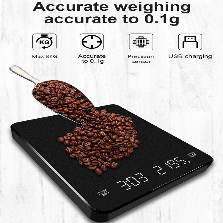 Household LED Electronic Coffee Scale, Specification: Black - Hanging Scales by PMC TechLife | Online Shopping South Africa | PMC TechLife