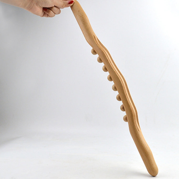 Eight-beaded Beech Wood Massage Stick Meridian Dredging Rolling Stick 53cm - free shipping - PMC TechLife - Order now!