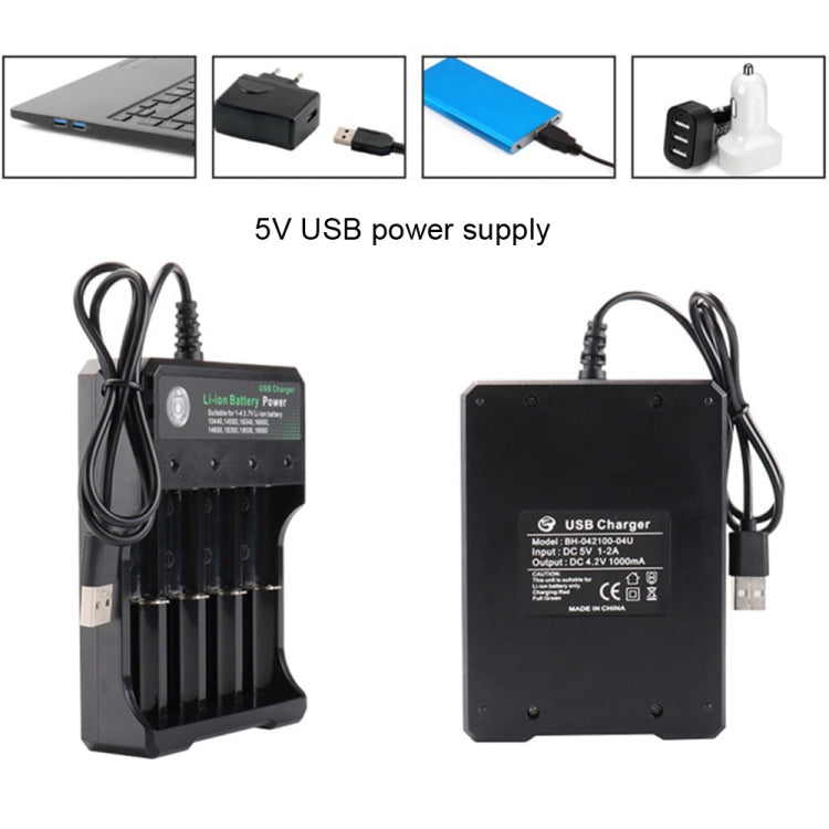 BMAX 18650 4.2V Lithium Battery USB Independent 4 Slot Charger(Colorful Box) - Charger & Converter by BMAX | Online Shopping South Africa | PMC TechLife