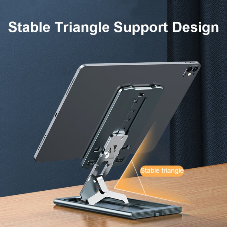 028 Portable Foldable Aluminum Alloy Phone Live Holder(Blue) - Desktop Holder by PMC TechLife | Online Shopping South Africa | PMC TechLife