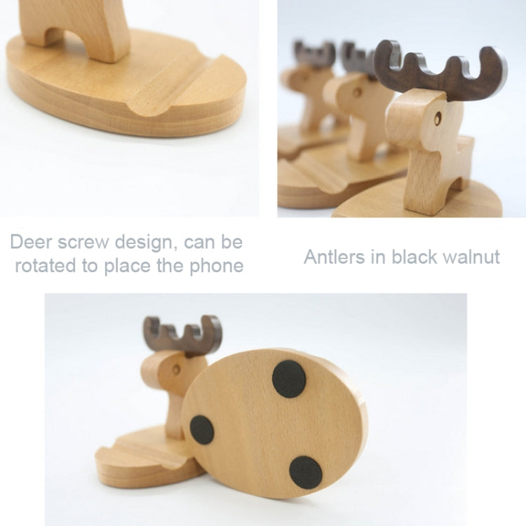 Wooden Mobile Phone Bracket Beech Lazy Mobile Phone Holder,Style: Little Deer With Antlers - Desktop Holder by PMC TechLife | Online Shopping South Africa | PMC TechLife