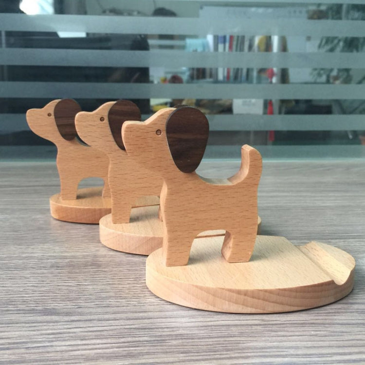 Wooden Mobile Phone Bracket Beech Lazy Mobile Phone Holder,Style: Puppy - Desktop Holder by PMC TechLife | Online Shopping South Africa | PMC TechLife
