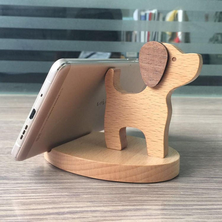 Wooden Mobile Phone Bracket Beech Lazy Mobile Phone Holder,Style: Puppy - Desktop Holder by PMC TechLife | Online Shopping South Africa | PMC TechLife