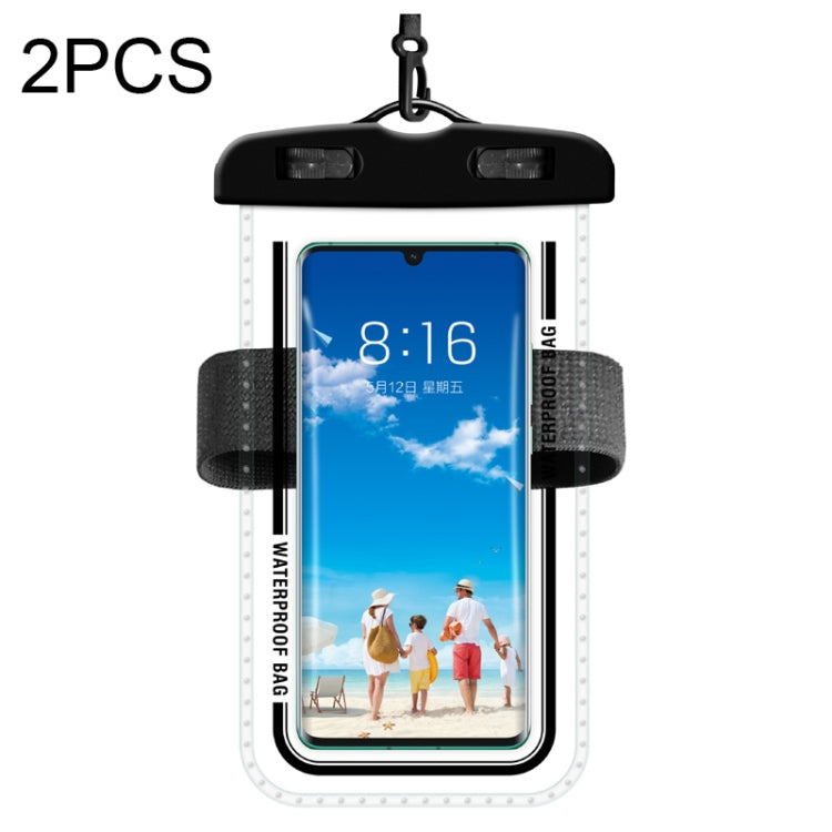 2 PCS Armband Style Transparent Waterproof Cell Phone Case Swimming Cell Phone Bag(Black) - Waterproof Bag by PMC TechLife | Online Shopping South Africa | PMC TechLife