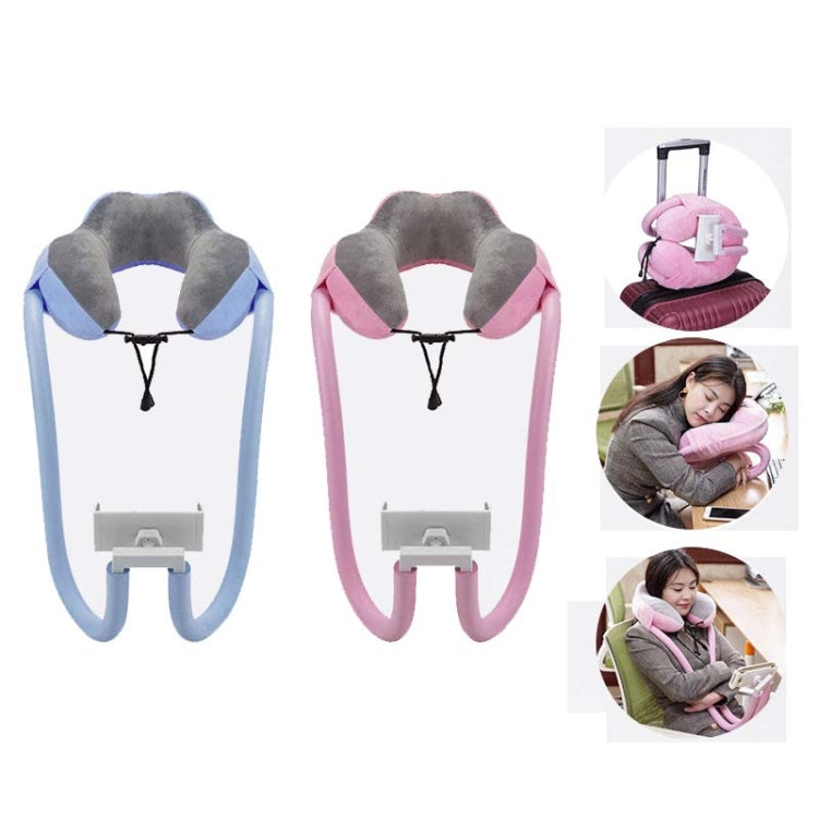 U-shaped Pillow Mobile Phone Bracket Hanging Neck Lazy Bracket(Light Blue) - Lazy Bracket by PMC TechLife | Online Shopping South Africa | PMC TechLife
