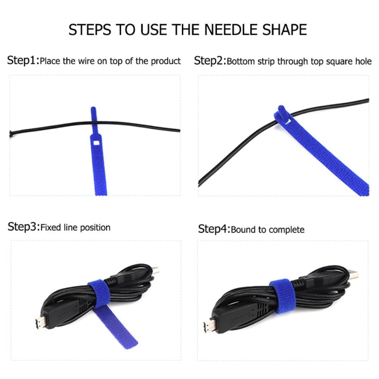 50 PCS Needle Shape Self-adhesive Data Cable Organizer Colorful Bundles 12 x 115mm(Black) - Cable Organizer by PMC TechLife | Online Shopping South Africa | PMC TechLife