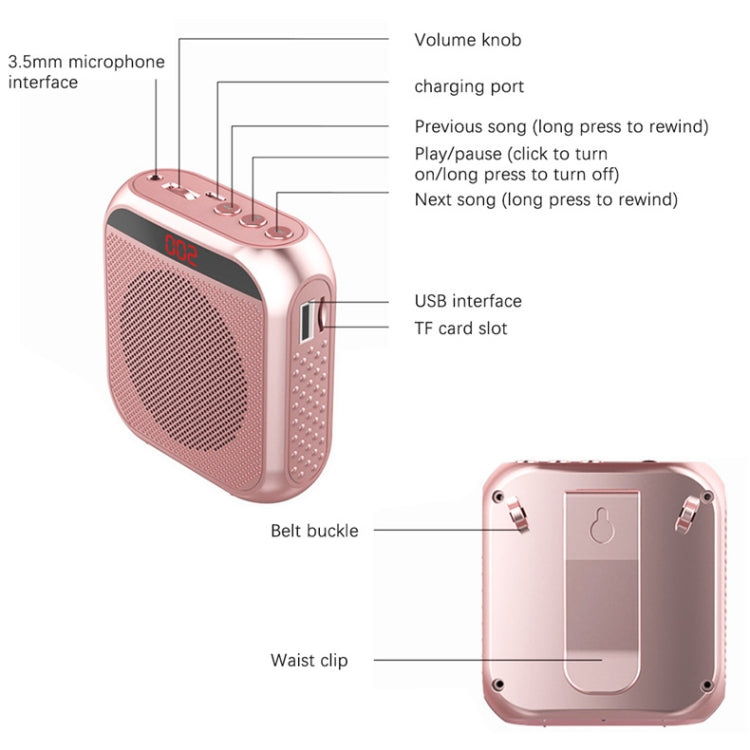 S17 Mini Portable Tour Guide Teaching Loudspeaker with Screen Display(Bright White) - Loudspeaker by PMC TechLife | Online Shopping South Africa | PMC TechLife | Buy Now Pay Later Mobicred