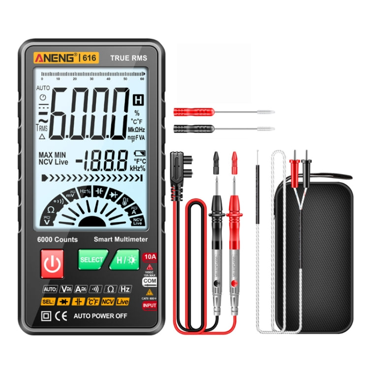 ANENG 616 Automatic High-precision Digital Display Capacitance Multimeter, Color: Black(Color Box) - free shipping - PMC TechLife - Order now!