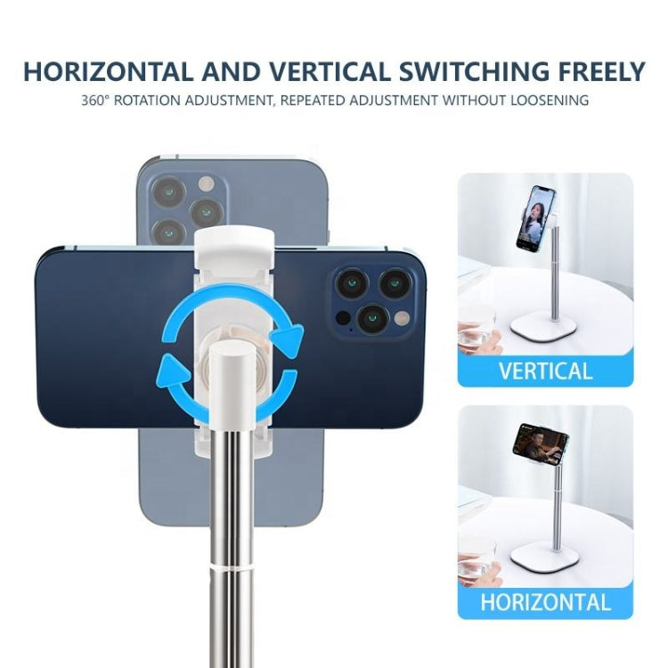 SSKY B09 Live Broadcast Desktop Aluminum Alloy Telescopic Phone Bracket(White) - Desktop Holder by SSKY | Online Shopping South Africa | PMC TechLife | Buy Now Pay Later Mobicred