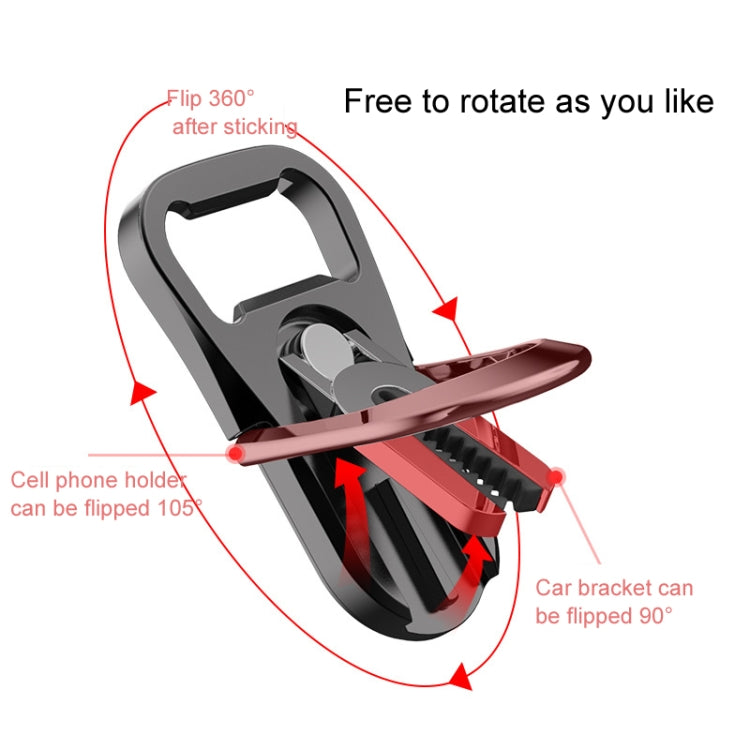 Multifunction Car Air Vent Phone Holder Finger Ring Phone Bracket Bottle Opener(Black) - Ring Holder by PMC TechLife | Online Shopping South Africa | PMC TechLife