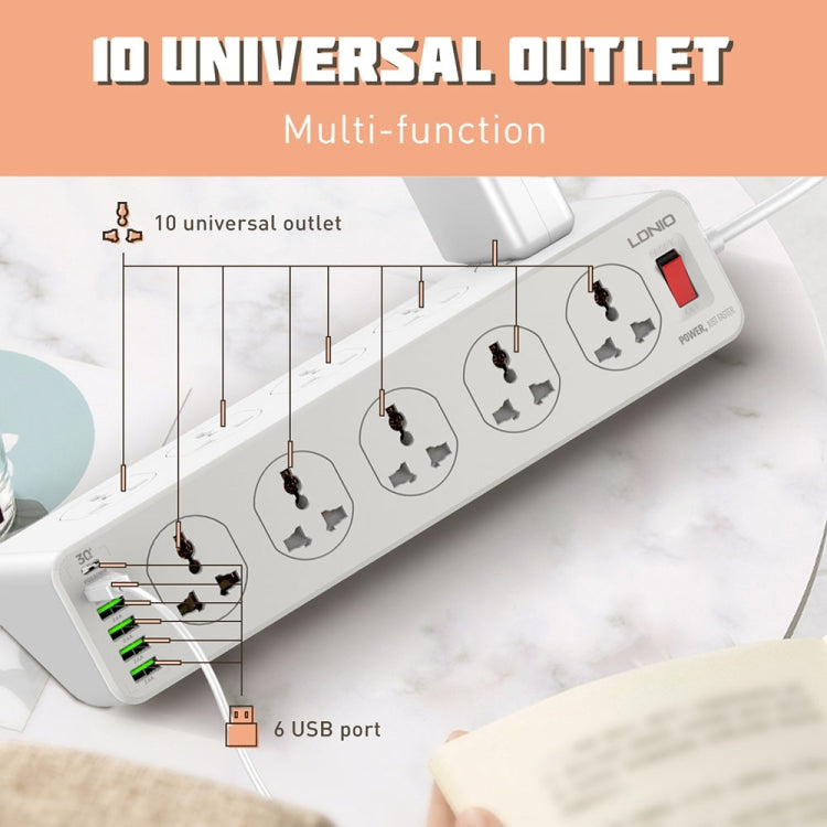 LDNIO SC10610 30W 10+6 Ports Multifunctional Travel Home Office Fast Charging Socket, Spec: EU Plug - free shipping - PMC TechLife - Order now!