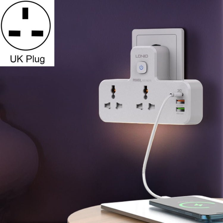 LDNIO SC2311 20W PD+QC 3.0 Multifunctional Home Fast Charging Socket with Night Light, Spec: UK Plug - Extension Socket by LDNIO | Online Shopping South Africa | PMC TechLife | Buy Now Pay Later Mobicred