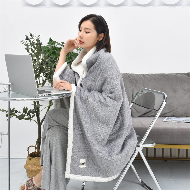 80x130cm Flannel Thickened Embossed Shawl Blanket Office Air Conditioning Blanket(Misty Blue) - Bedding by PMC TechLife | Online Shopping South Africa | PMC TechLife | Buy Now Pay Later Mobicred