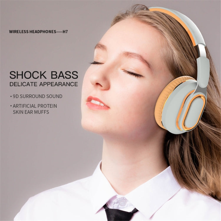 H7 Foldable Wireless Bluetooth Headset With Microphone Support TF Card, AUX(Light Gray) - Headset & Headphone by PMC TechLife | Online Shopping South Africa | PMC TechLife