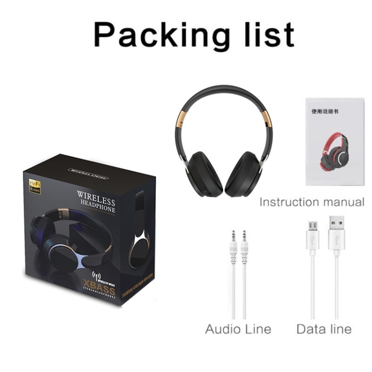 FG-07S Foldable Wireless Headset With Microphone Support AUX/TF Card(Black) - Headset & Headphone by PMC TechLife | Online Shopping South Africa | PMC TechLife