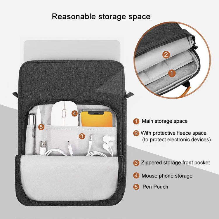 Vertical Laptop Bag Handheld Shoulder Crossbody Bag, Size: 13.3 Inch(Black) - 13.3 inch by PMC TechLife | Online Shopping South Africa | PMC TechLife