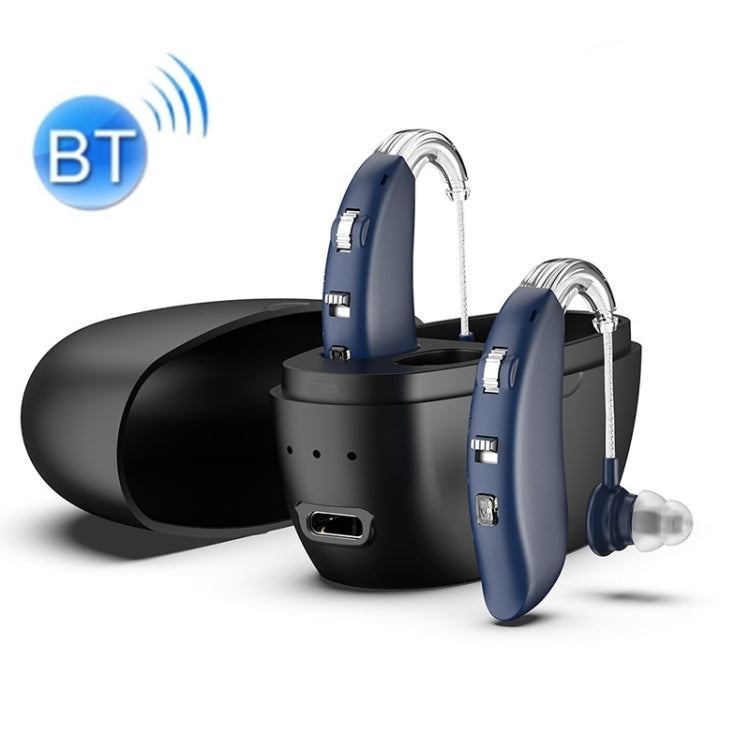 GM-301 Hearing Aid Rechargeable Sound Amplifier,Spec: With Charging Pod Blue+Black - free shipping - PMC TechLife - Order now!