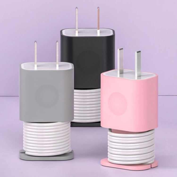 For iPhone 11/12 18W/20W Power Adapter 2pcs Protective Case Cover Data Cable Organizer(Transparent) - Cable Organizer by PMC TechLife | Online Shopping South Africa | PMC TechLife | Buy Now Pay Later Mobicred